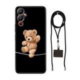 Senada Tecno Pova Neo 4 ile Uyumlu Kılıf Teddy-Bear Cambaz Silikon İpli Boyun Askı Aparatı