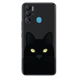 Senada Tecno Pova Neo İle Uyumlu Kılıf Silikon Desenli Resimli Uv Kapak Kara Kedi