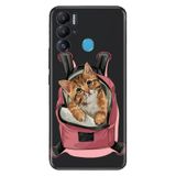 Senada Tecno Pova Neo İle Uyumlu Kılıf Silikon Desenli Resimli Uv Kapak Kedi Tatilde