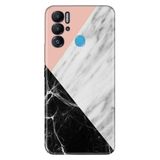 Senada Tecno Pova Neo İle Uyumlu Kılıf Silikon Desenli Resimli Uv Kapak Siyah Pembe Beyaz Mermer