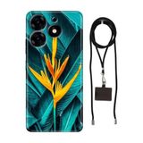 Senada Tecno Spark 10 Pro ile Uyumlu Kılıf Bloom Silikon İpli Boyun Askı Aparatı