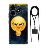Senada Tecno Spark 10 Pro ile Uyumlu Kılıf Emojixx Silikon İpli Boyun Askı Aparatı