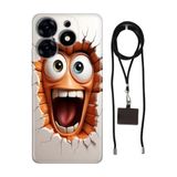 Senada Tecno Spark 10 Pro ile Uyumlu Kılıf Funny Silikon İpli Boyun Askı Aparatı