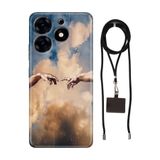 Senada Tecno Spark 10 Pro ile Uyumlu Kılıf Goddess Silikon İpli Boyun Askı Aparatı