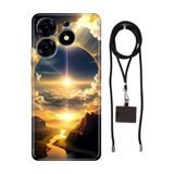 Senada Tecno Spark 10 Pro ile Uyumlu Kılıf Güneşin Dansı Silikon İpli Boyun Askı Aparatı