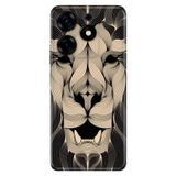 Senada Tecno Spark 10 Pro İle Uyumlu Kılıf Kamera Korumalı Silikon Desenli Resimli Uv Kapak Altın Aslan Mandala