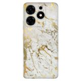 Senada Tecno Spark 10 Pro İle Uyumlu Kılıf Kamera Korumalı Silikon Desenli Resimli Uv Kapak Altın Mermer