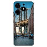 Senada Tecno Spark 10 Pro İle Uyumlu Kılıf Kamera Korumalı Silikon Desenli Resimli Uv Kapak Brooklyn Köprüsü