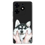 Senada Tecno Spark 10 Pro İle Uyumlu Kılıf Kamera Korumalı Silikon Desenli Resimli Uv Kapak Dostum Husky