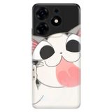 Senada Tecno Spark 10 Pro İle Uyumlu Kılıf Kamera Korumalı Silikon Desenli Resimli Uv Kapak Fat Cat