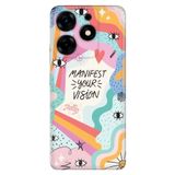 Senada Tecno Spark 10 Pro İle Uyumlu Kılıf Kamera Korumalı Silikon Desenli Resimli Uv Kapak Manifest Your Vision