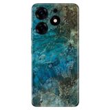 Senada Tecno Spark 10 Pro İle Uyumlu Kılıf Kamera Korumalı Silikon Desenli Resimli Uv Kapak Mavi Mermer