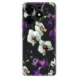 Senada Tecno Spark 10 Pro İle Uyumlu Kılıf Kamera Korumalı Silikon Desenli Resimli Uv Kapak Orkide Çiçek