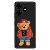 Senada Tecno Spark 10 Pro İle Uyumlu Kılıf Kamera Korumalı Silikon Desenli Resimli Uv Kapak Teddybear