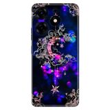 Senada Tecno Spark 10 Pro İle Uyumlu Kılıf Kamera Korumalı Silikon Desenli Uyumlu Resimli Uv Kapak Ayyıldız Neon Mandala