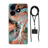 Senada Tecno Spark 10 Pro ile Uyumlu Kılıf Karma Ametist Silikon İpli Boyun Askı Aparatı