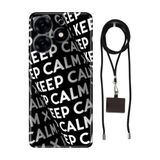 Senada Tecno Spark 10 Pro ile Uyumlu Kılıf KeepCalm Silikon İpli Boyun Askı Aparatı