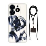 Senada Tecno Spark 10 Pro ile Uyumlu Kılıf Lover Silikon İpli Boyun Askı Aparatı