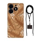 Senada Tecno Spark 10 Pro ile Uyumlu Kılıf Olive Garden Silikon İpli Boyun Askı Aparatı