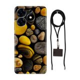 Senada Tecno Spark 10 Pro ile Uyumlu Kılıf Renkli Taşlar Silikon İpli Boyun Askı Aparatı