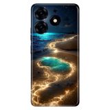 Senada Tecno Spark 10 Pro ile Uyumlu Kılıf Resimli Desenli Silikon Golden Beach