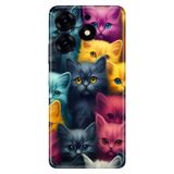 Senada Tecno Spark 10 Pro ile Uyumlu Kılıf Resimli Desenli Silikon Kedicikler