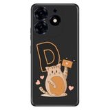Senada Tecno Spark 10 Pro ile Uyumlu Kılıf Resimli Desenli Silikon Kedili D Harfi