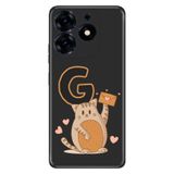 Senada Tecno Spark 10 Pro ile Uyumlu Kılıf Resimli Desenli Silikon Kedili G Harfi