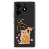 Senada Tecno Spark 10 Pro ile Uyumlu Kılıf Resimli Desenli Silikon Kedili O Harfi