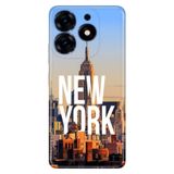 Senada Tecno Spark 10 Pro ile Uyumlu Kılıf Resimli Desenli Silikon New York