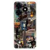 Senada Tecno Spark 10 Pro ile Uyumlu Kılıf Resimli Desenli Silikon Newyork Retro