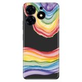 Senada Tecno Spark 10 Pro ile Uyumlu Kılıf Resimli Desenli Silikon Rainbow Ametist