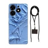Senada Tecno Spark 10 Pro ile Uyumlu Kılıf Sanatsal Silikon İpli Boyun Askı Aparatı