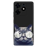 Senada Tecno Spark 10 Pro İle Uyumlu Kılıf Silikon Desenli Tam Koruma Resimli Kapak Cix Kedi