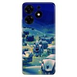 Senada Tecno Spark 10 Pro İle Uyumlu Kılıf Silikon Desenli Tam Koruma Resimli Kapak Cold Village