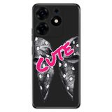 Senada Tecno Spark 10 Pro İle Uyumlu Kılıf Silikon Desenli Tam Koruma Resimli Kapak Cute Kurdele