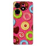 Senada Tecno Spark 10 Pro İle Uyumlu Kılıf Silikon Desenli Tam Koruma Resimli Kapak Donut