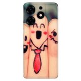 Senada Tecno Spark 10 Pro İle Uyumlu Kılıf Silikon Desenli Tam Koruma Resimli Kapak Gülen Parmaklar