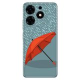 Senada Tecno Spark 10 Pro İle Uyumlu Kılıf Silikon Desenli Tam Koruma Resimli Kapak Kırmızı Şemsiye