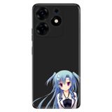 Senada Tecno Spark 10 Pro İle Uyumlu Kılıf Silikon Desenli Tam Koruma Resimli Kapak Mavi Anime Kız