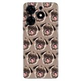 Senada Tecno Spark 10 Pro İle Uyumlu Kılıf Silikon Desenli Tam Koruma Resimli Kapak Pug Pug Köpek