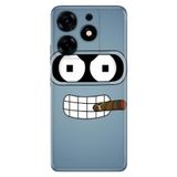 Senada Tecno Spark 10 Pro İle Uyumlu Kılıf Silikon Desenli Tam Koruma Resimli Kapak Robot Smoke