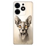 Senada Tecno Spark 10 Pro İle Uyumlu Kılıf Silikon Desenli Tam Koruma Resimli Kapak Sfenks Kedi