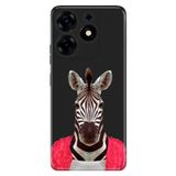 Senada Tecno Spark 10 Pro İle Uyumlu Kılıf Silikon Desenli Tam Koruma Resimli Kapak Şirin Zebra