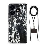 Senada Tecno Spark 10 Pro ile Uyumlu Kılıf Sky Mermer Silikon İpli Boyun Askı Aparatı