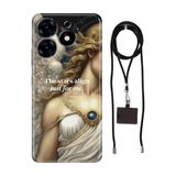 Senada Tecno Spark 10 Pro ile Uyumlu Kılıf Stars Silikon İpli Boyun Askı Aparatı