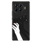 Senada Tecno Spark 20 Pro Plus 6.78İnc İle Uyumlu Kılıf Dekoratif Silikon Baskılı Kapak Sanat Kedi