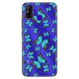 Senada Tecno Spark 6 Go İle Uyumlu Kılıf 0.4Mm Lazer Kesim Silikon Kapak Mavi Kelebek
