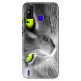 Senada Tecno Spark 6 Go İle Uyumlu Kılıf 0.4Mm Lazer Kesim Silikon Kapak Sarı Göz Kedi