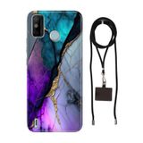 Senada Tecno Spark 6 Go ile Uyumlu Kılıf Altın Tozu Silikon İpli Boyun Askı Aparatı